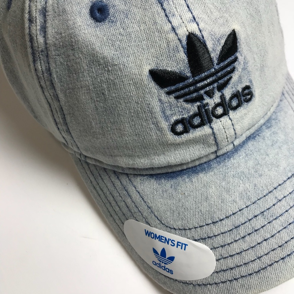 NWT Adidas Originals Denim Hat Trefoil Ball Cap - Picture 2 of 8